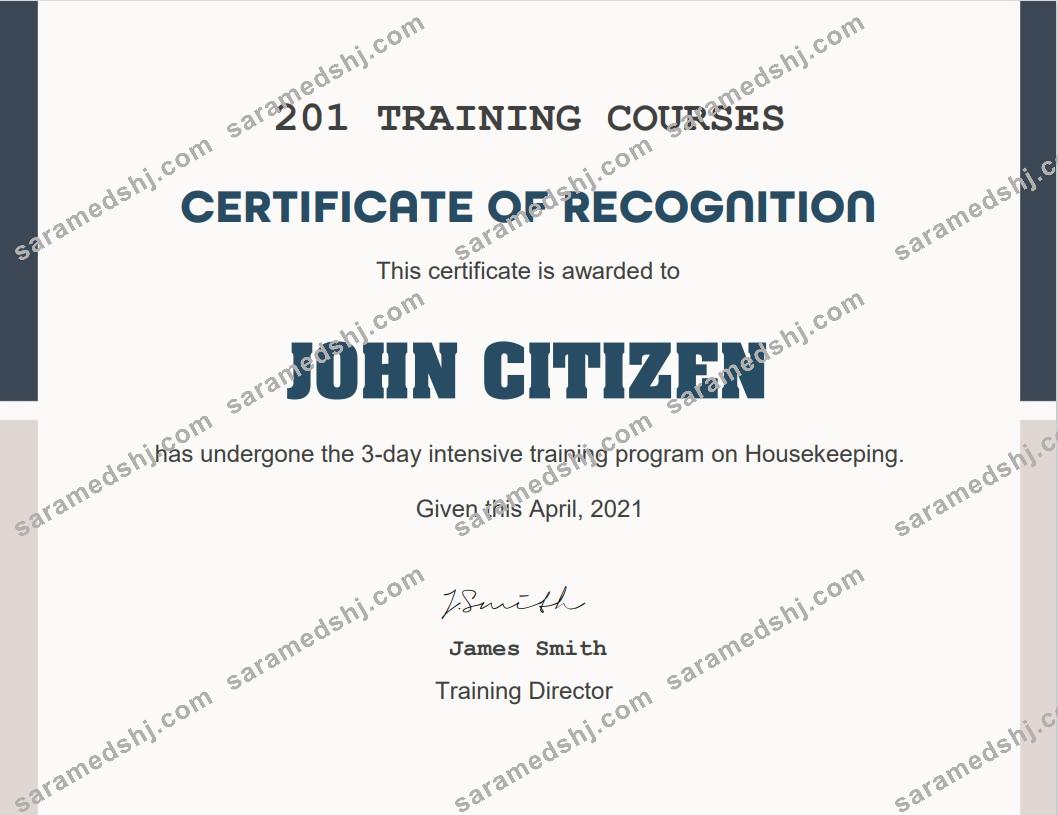 USA Training Course cert